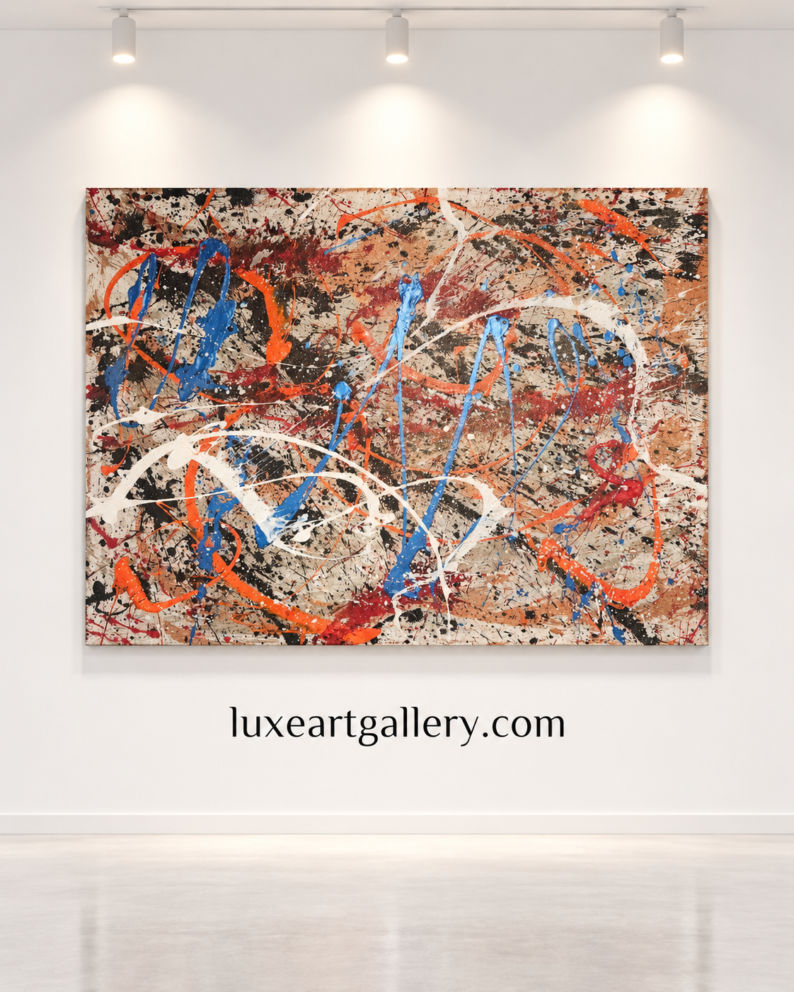 Quiet Storm displayed under spotlights in a white gallery